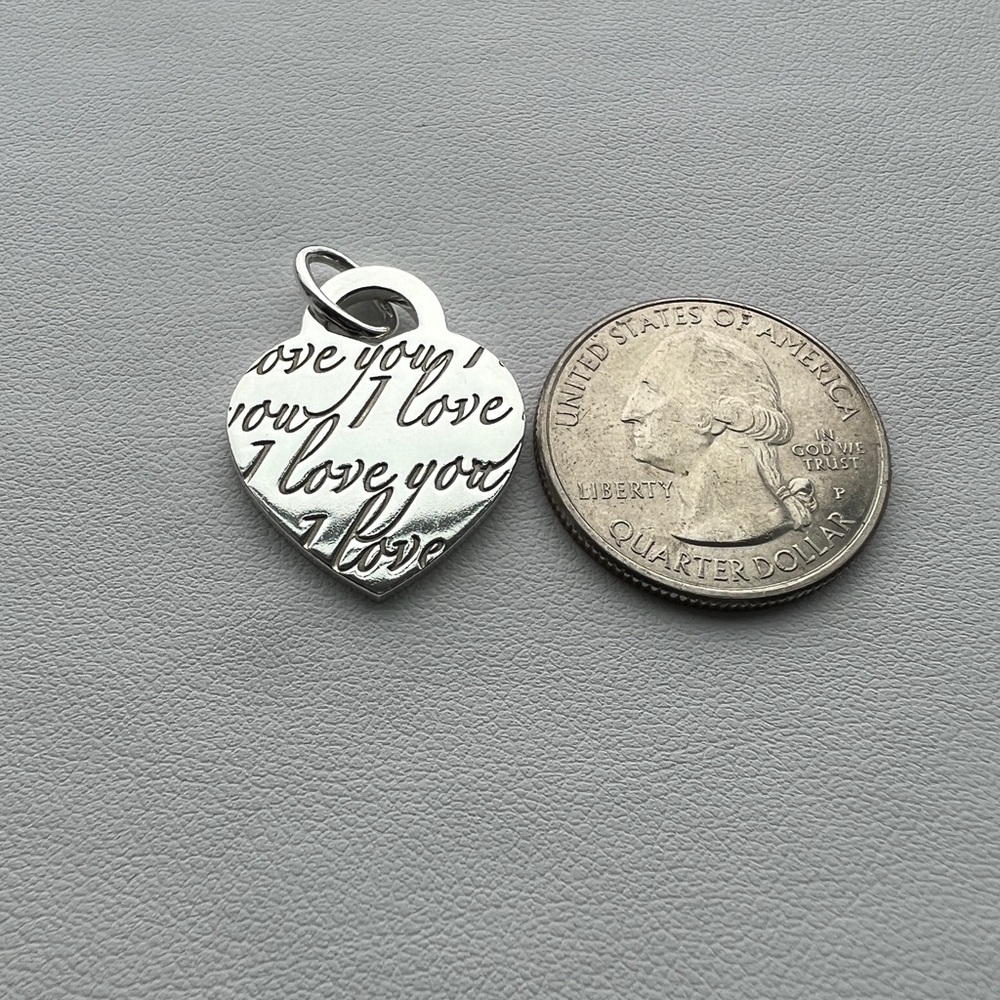 I love you note medium heart charm - Picture 3 of 5